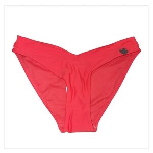 Red Maple Leaf Bikini Bottom Canada Day Swim Bottom Small NWT